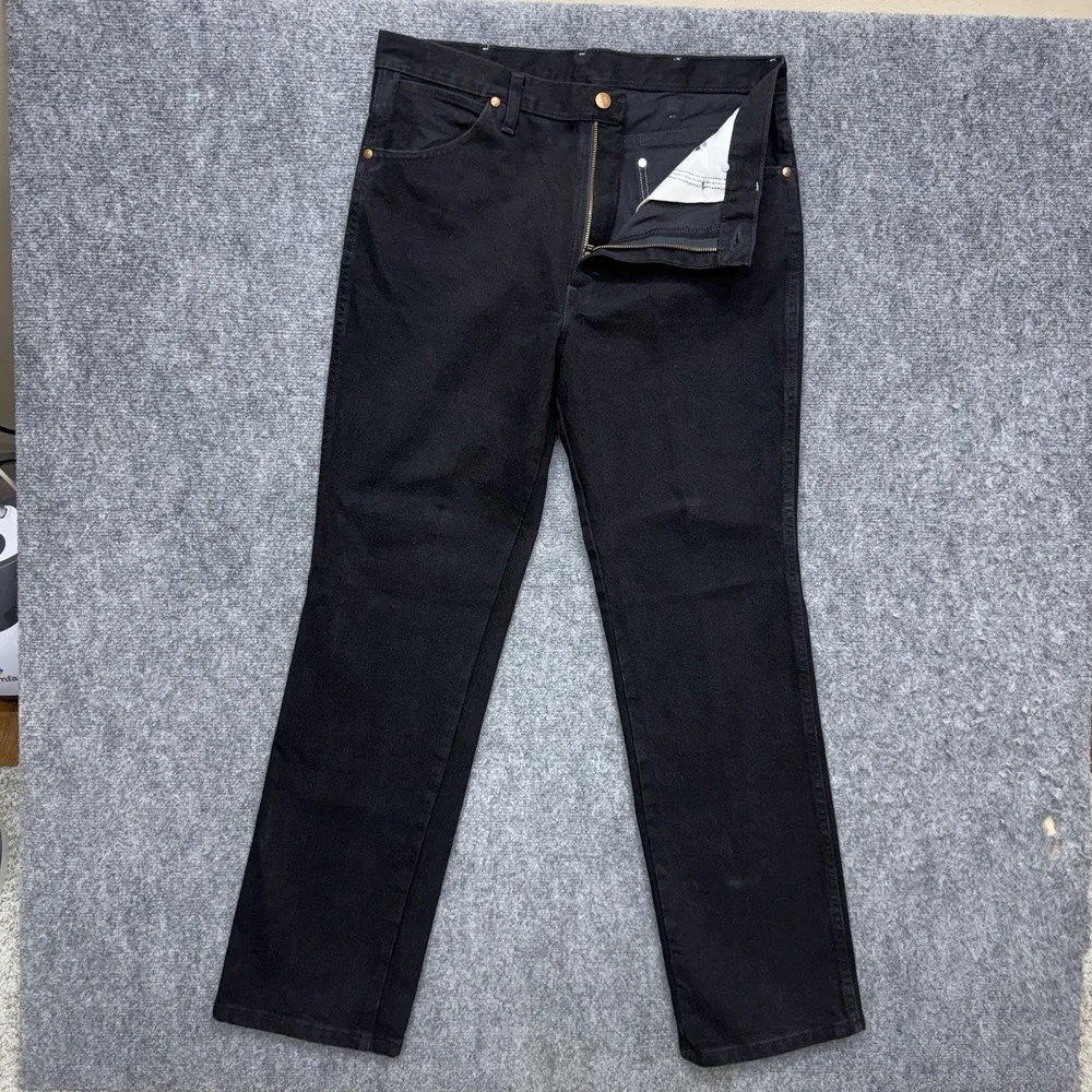 Wrangler 936Wbk Cowboy Cut black straight leg jeans men's size 34 34x32 western